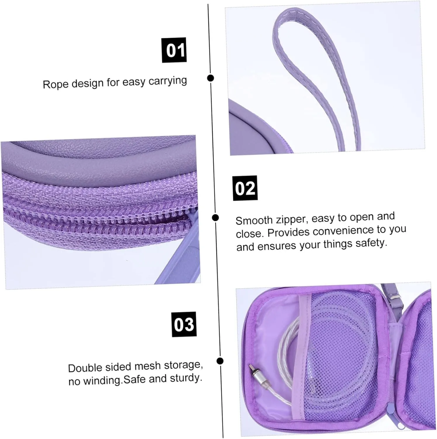 DOITOOL 2 Pcs Storage Bag Mini Charger Portable Cable Bag Travel Portable Charger Earphone Pu Storage Box