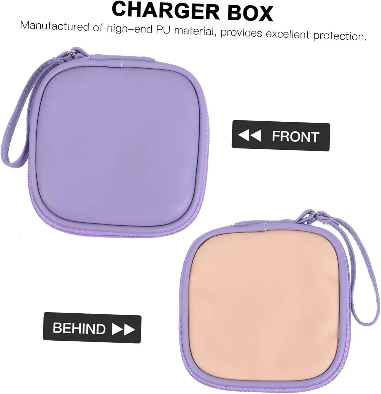 DOITOOL 2 Pcs Storage Bag Mini Charger Portable Cable Bag Travel Portable Charger Earphone Pu Storage Box