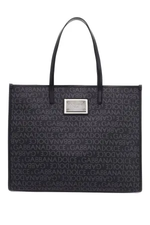 Dolce & Gabbana Large Jacquard Coated Tote Bag