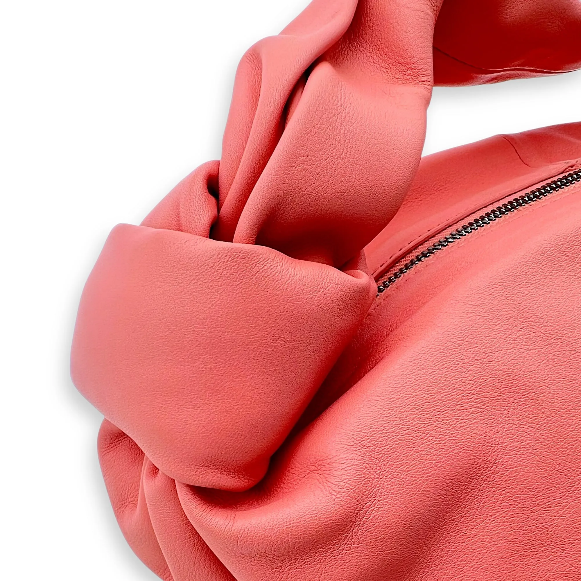 Double Knot Pink Shoulder Bag in Lambskin, Silver hardware
