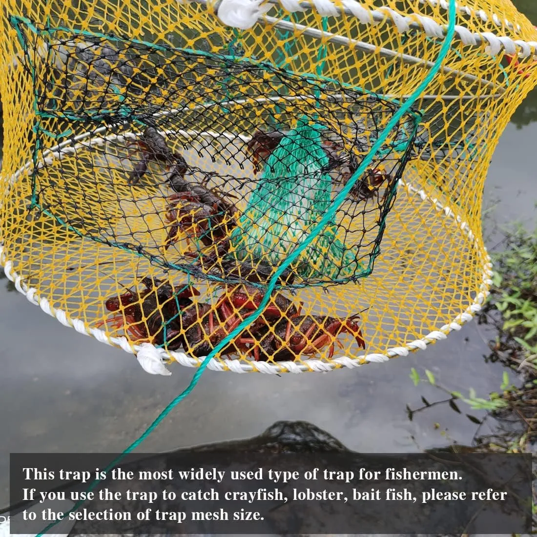 Drasry Crab Trap Bait Lobster Crawfish Shrimp Portable Folded Cast Net Magic Collapsible Fishing Traps Nets Accessories for Blue Crabs