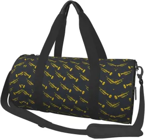 Duffel Bag Golden Trumpet Round Gym Bag For Men Women Duffle Bag Lightweight For Travel Sports