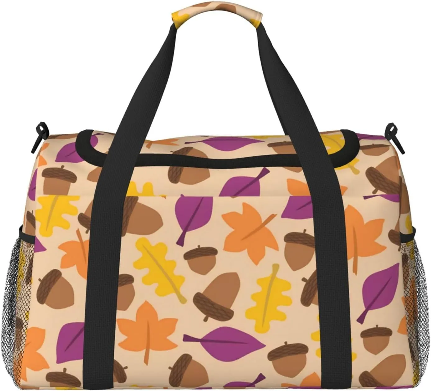 Duffle Bag for Travel, Acorn Autumn Fall Leaf Leaves Weekender Overnight Duffel Bag, Carry On Bag Gym Bag for Women Men, Personal Item Travel Bag