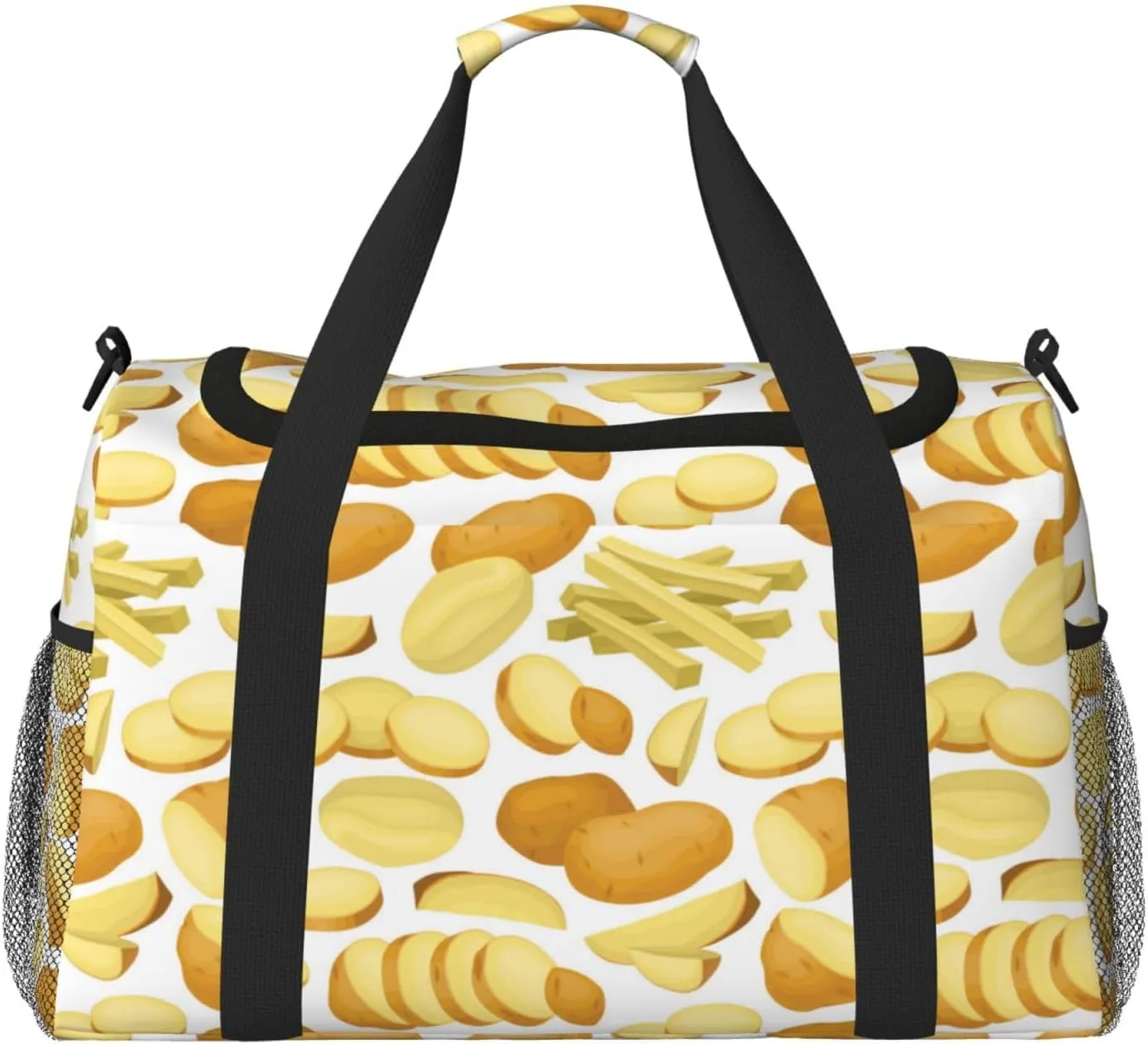 Duffle Bag for Travel, potato chips fries Weekender Overnight Duffel Bag, Carry On Bag Gym Bag for Women Men, Personal Item Travel Bag