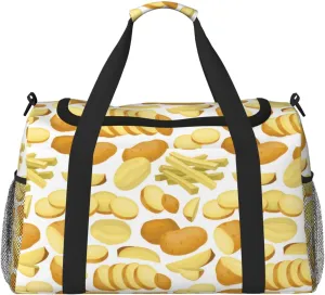 Duffle Bag for Travel, potato chips fries Weekender Overnight Duffel Bag, Carry On Bag Gym Bag for Women Men, Personal Item Travel Bag