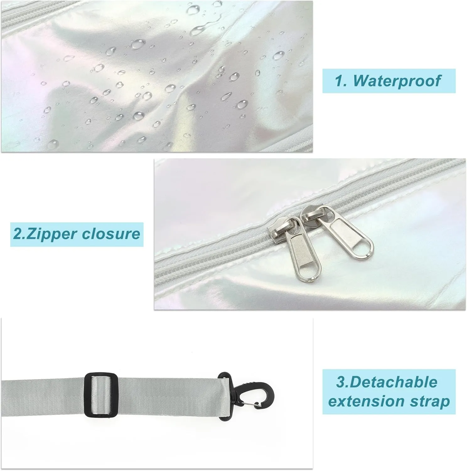 Duffle Bag for Travel, Water Resistant Gym Bag with Wet Pocket, Travel Duffle Bags, Carry on Weekenders Bags with Shoe Compartment, Silver