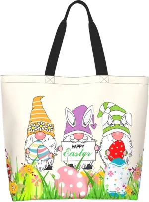Easter Day Tote Bag Large Interior Pocket Tote Bag Reusable Shoulder Tote Bags Travel Bags