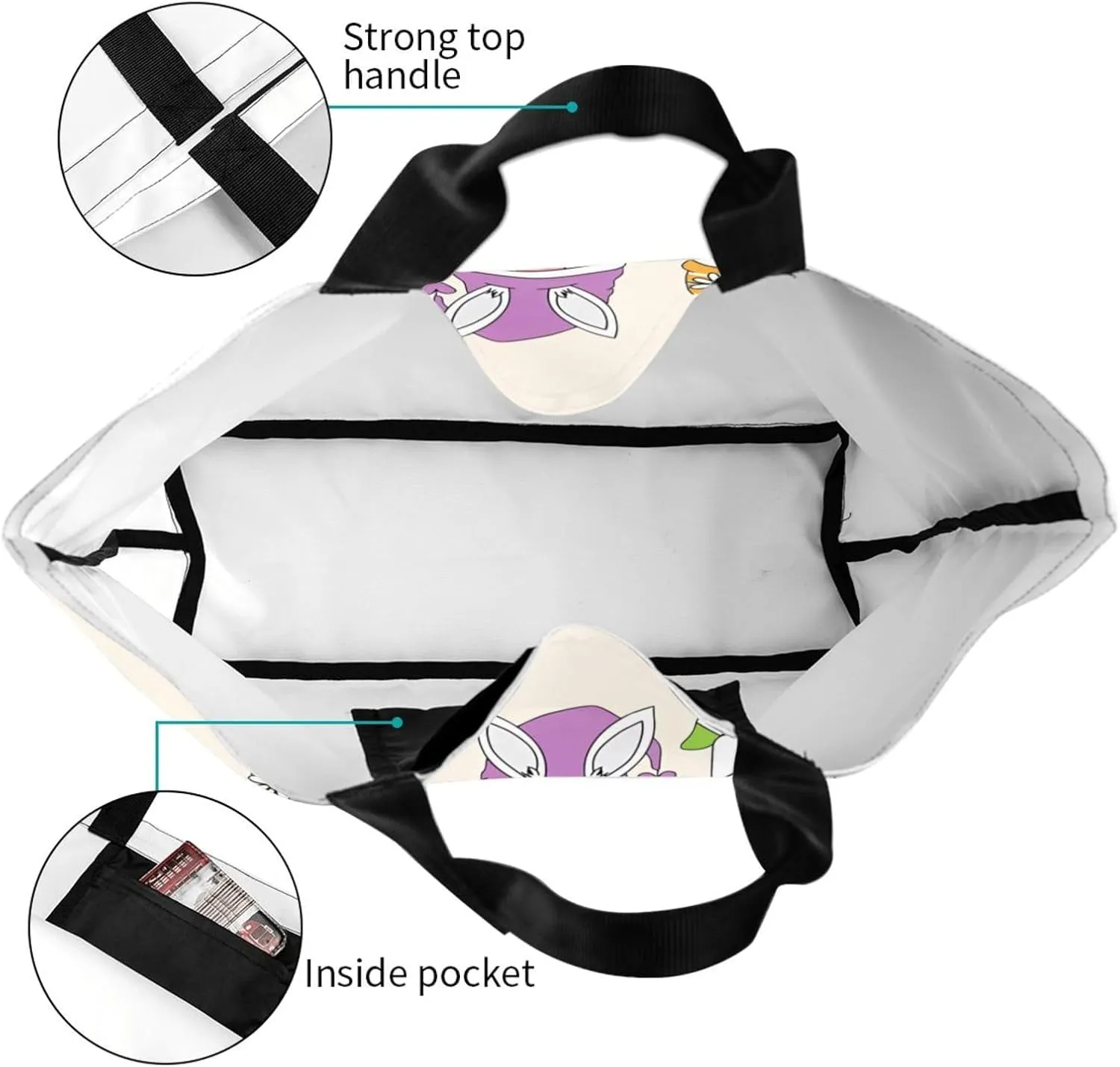 Easter Day Tote Bag Large Interior Pocket Tote Bag Reusable Shoulder Tote Bags Travel Bags