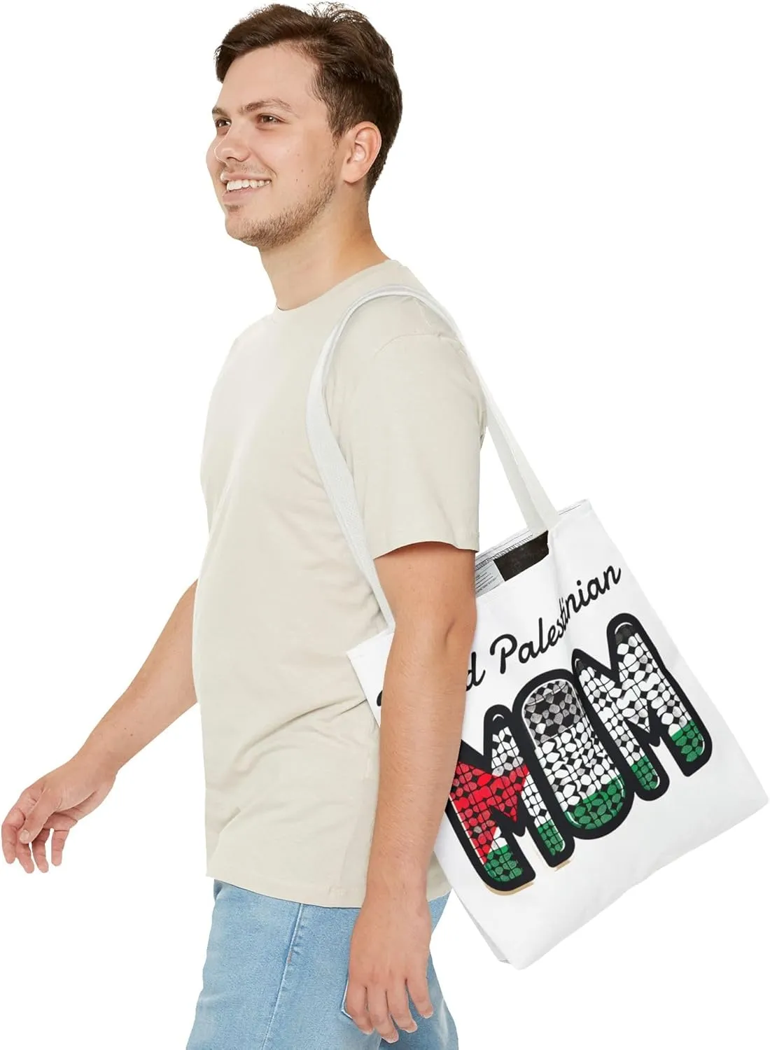 Eco-Friendly Proud Palestinian Tote Bag, Cultural Pride Accessory, Gift for Activists Dearborn, Statement Bag, Activist Tote