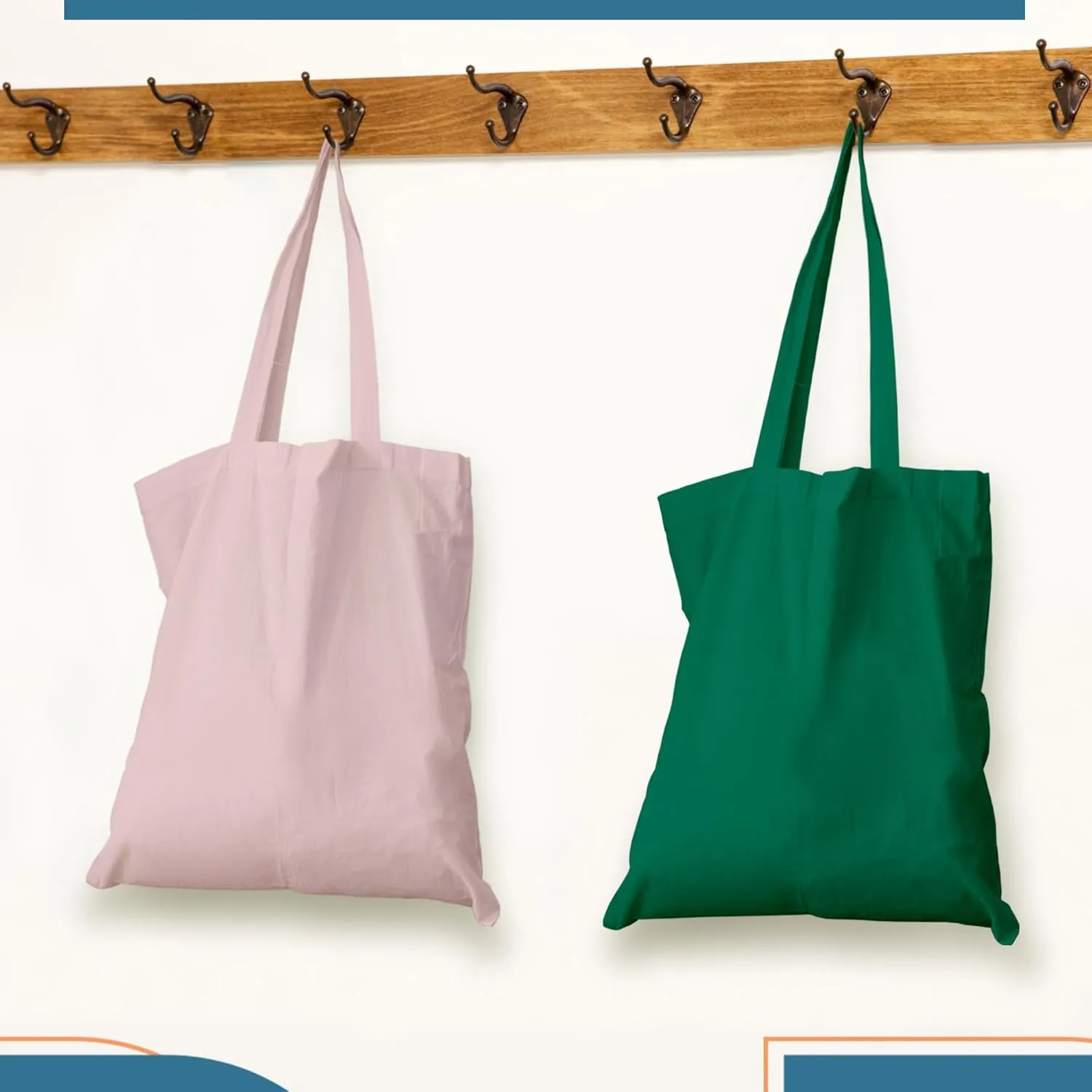 Economical Canvas Cotton Tote Bag, 6 | 8 Pack, Lightweight Reusable Grocery Shopping Cloth Bags, DIY, Advertising, Promotion