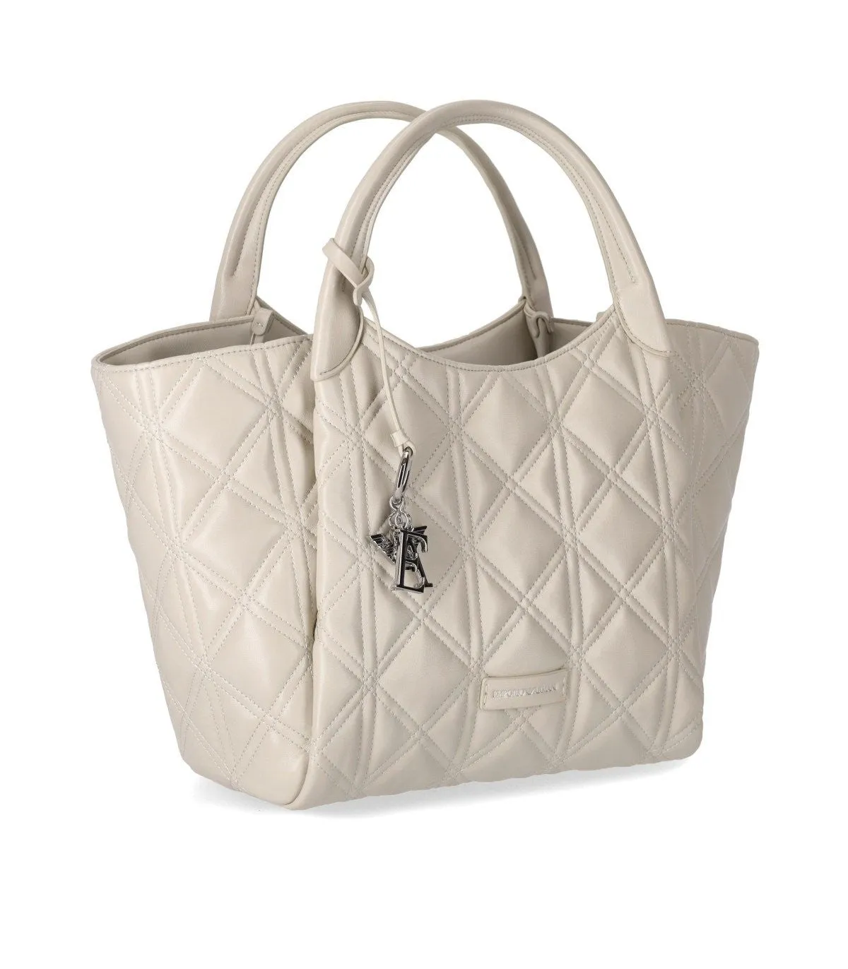 Emporio Armani Ivory Quilted Shopping Bag