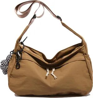 ENOPINK Nylon Crossbody Bags for Women Trendy Crescent Shoulder Bags Lightweight Hobo Bags Purses Adjustable Straps