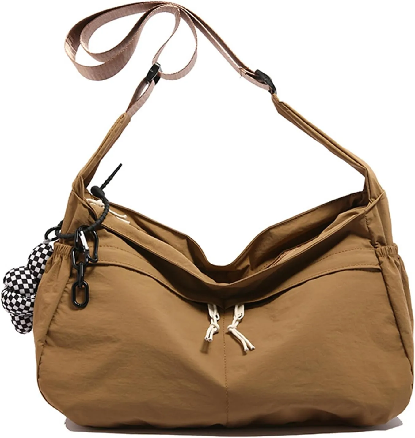 ENOPINK Nylon Crossbody Bags for Women Trendy Crescent Shoulder Bags Lightweight Hobo Bags Purses Adjustable Straps