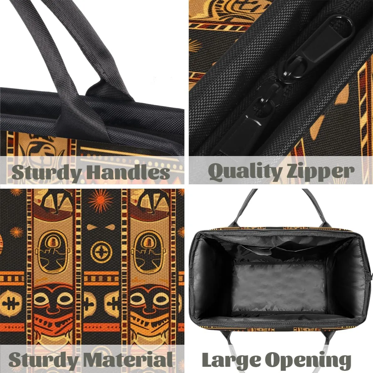 Ethnic Abstract Egypt Weekender Overnight Bag for Women Waterproof Carry On Travel Duffle Bags with Pocket Lightweight Sports Gym Tote Bag Large Luggage Workout Personal Item Hospital Bags