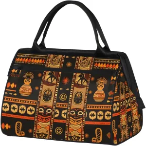 Ethnic Abstract Egypt Weekender Overnight Bag for Women Waterproof Carry On Travel Duffle Bags with Pocket Lightweight Sports Gym Tote Bag Large Luggage Workout Personal Item Hospital Bags
