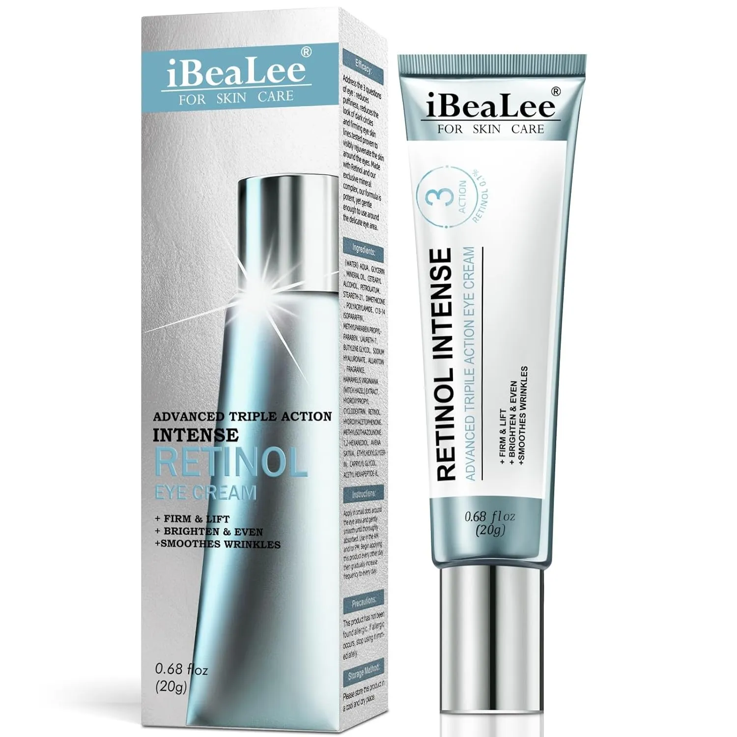 Eye Repair Cream - Targets Puffiness, Bags & Dark Circles, Reduces Wrinkles & Fine Lines. 0.68 oz Enriched with Retinol, Hyaluronic Acid & Niacinamide, Fast-Absorbing, Oil-Free & Non-Greasy.