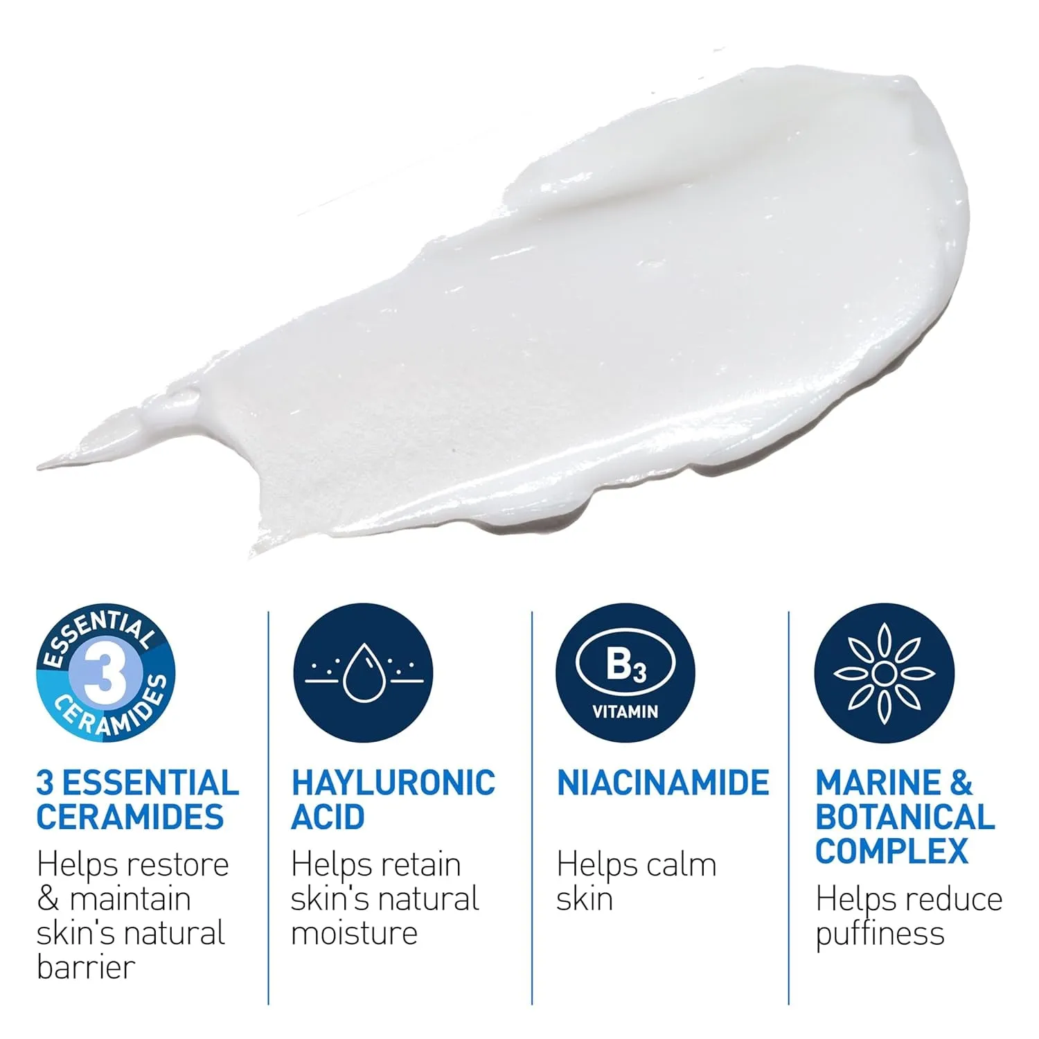 Eye Repair Cream, under Eye Cream for Puffiness and Bags under Eyes, Hyaluronic Acid   Niacinamide   Marine Botanical Complex, Oil Free & Opthalmologist Tested