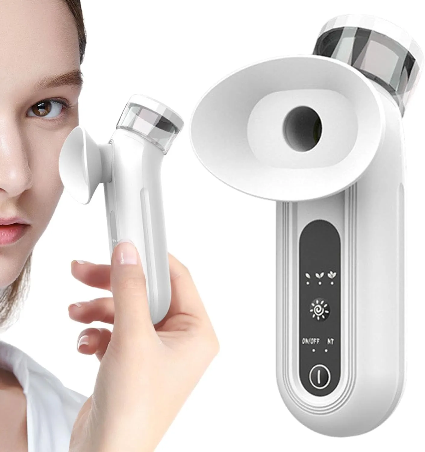 Eye Steamer for Dry Eye, 2025 Upgraded Eye Relief Steam Therapy, Nano Eye Mist Steam Sprayer, Portable Eye Steamer Moisturizer Soother, Mini Rechargeable Eye Mist Sprayer (White)