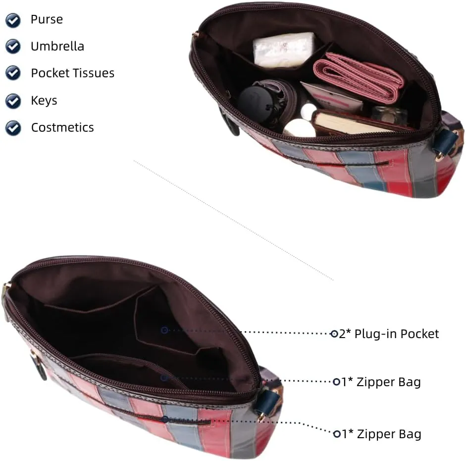 Eysee Crossbody Bag Women Multicolor, Leather Handbag Colorful Purses (Multicolour5)