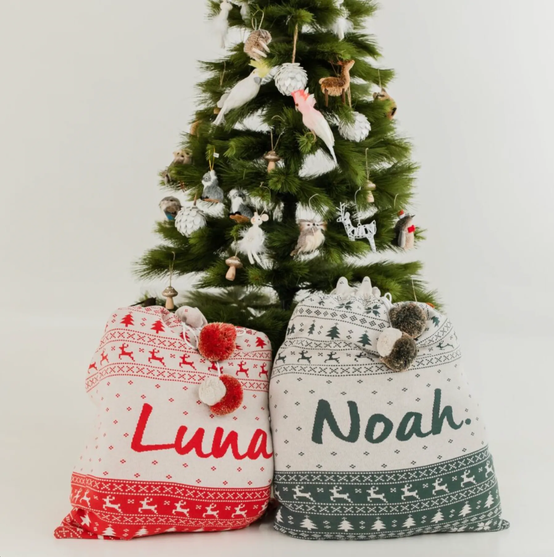 Fair Isle Santa Sack - Red