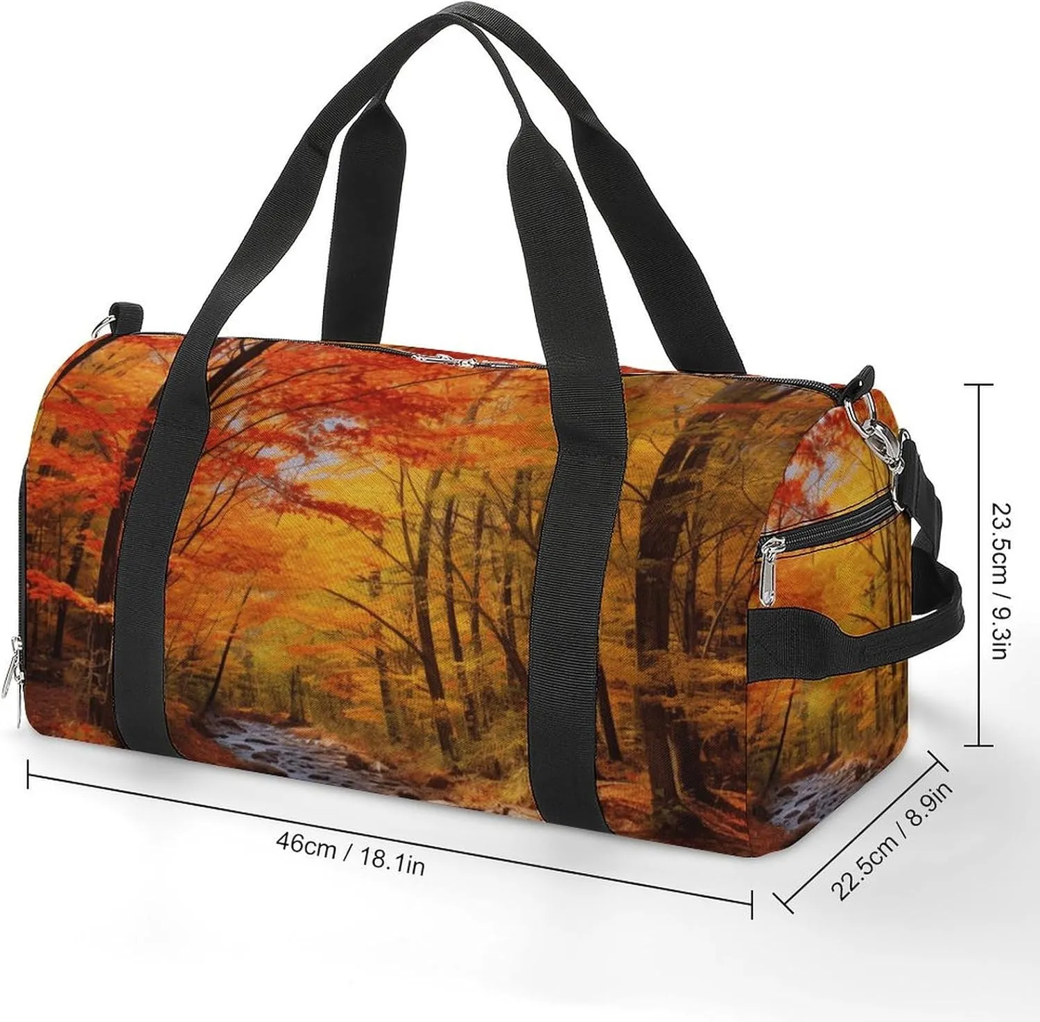 Fall Foliage Sports Gym Bag Carry on Holdalls for Men Small Duffel Bags for Women with Shoe Compartment