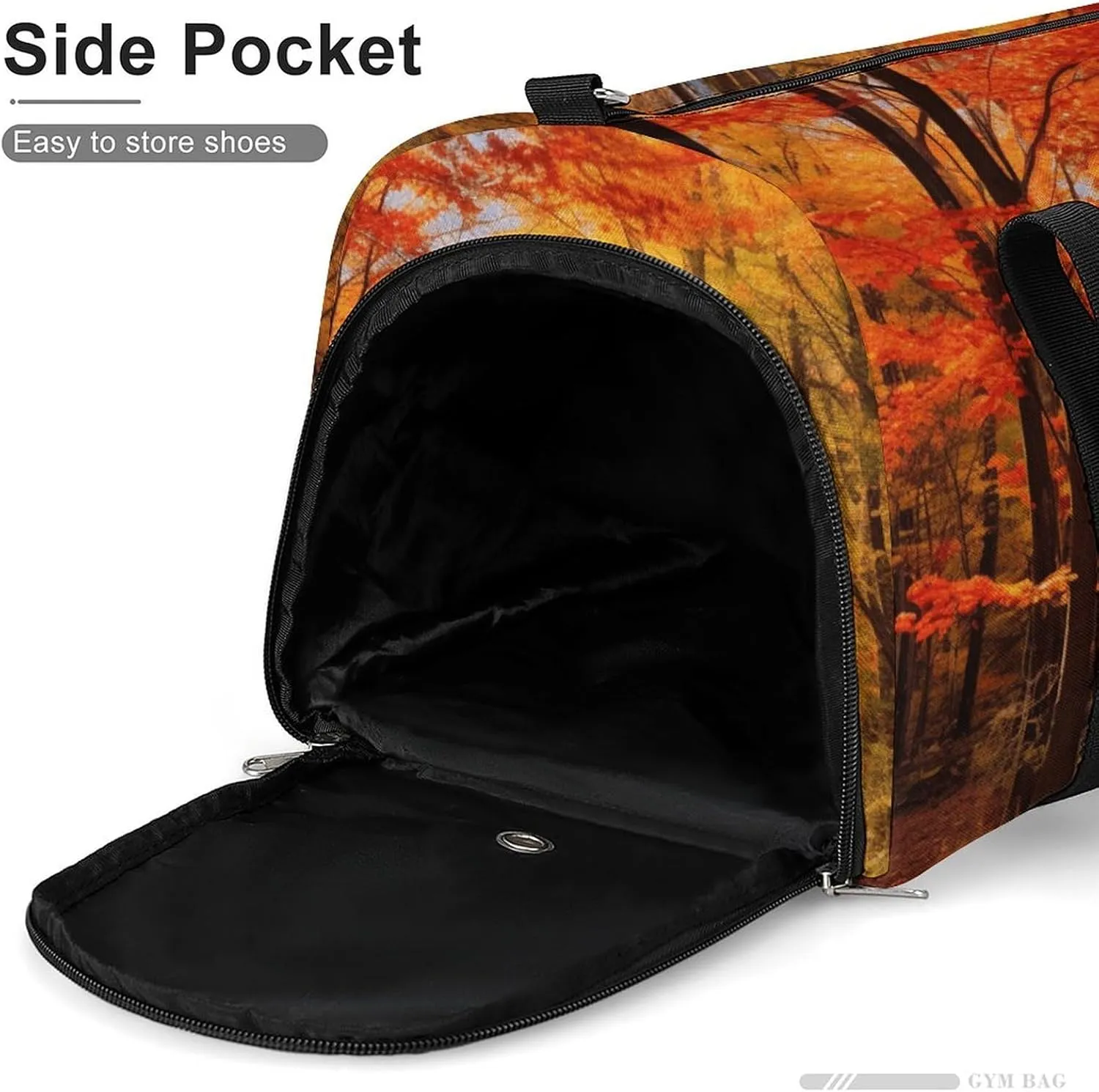Fall Foliage Sports Gym Bag Carry on Holdalls for Men Small Duffel Bags for Women with Shoe Compartment