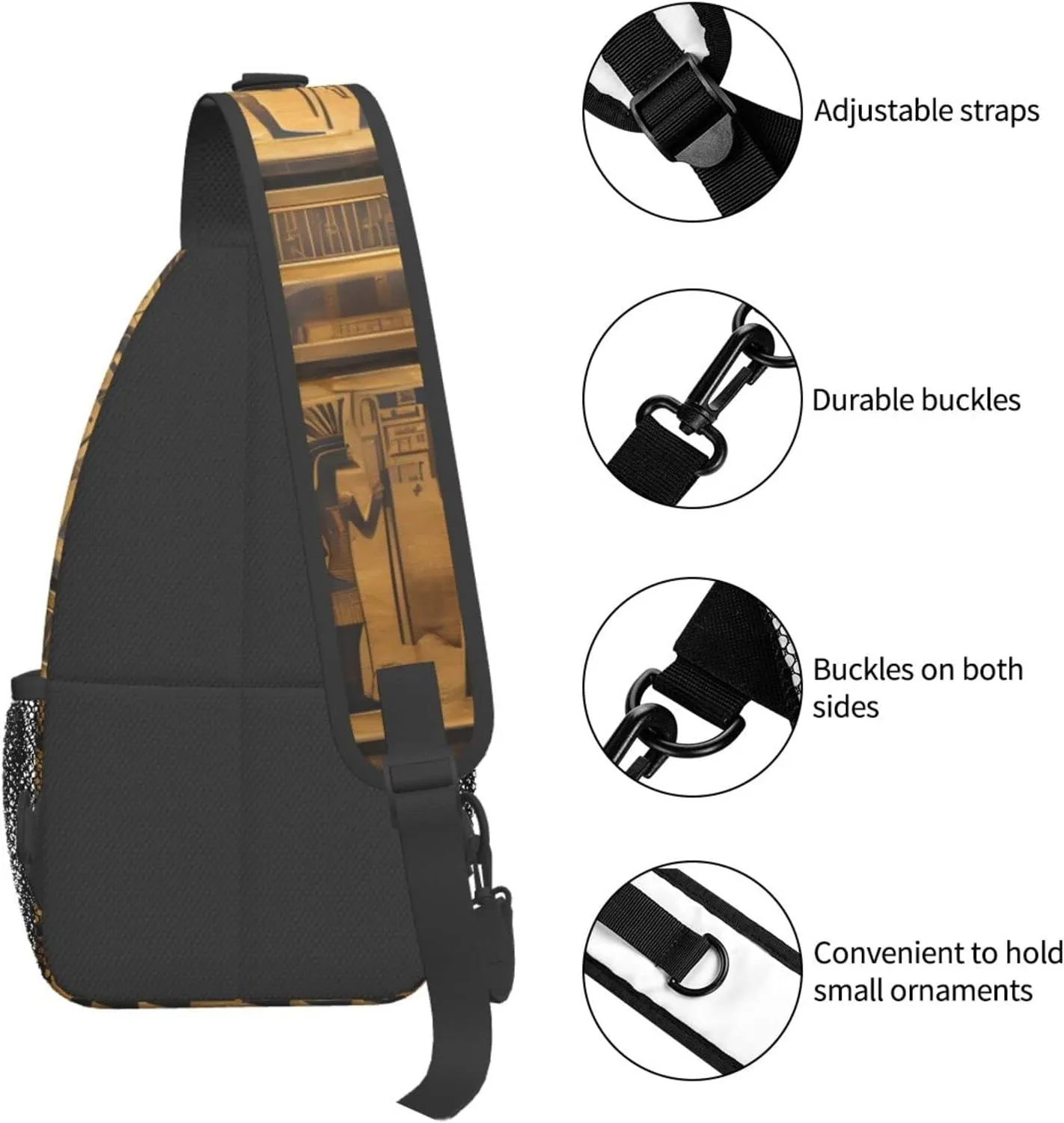 Fishing Lure Style Print Crossbody Sling Backpack For Women Men,Sling Bag Travel Hiking Chest Bag Daypack
