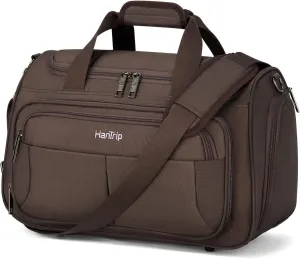 Foldable Underseat Carry On Luggage Bags for Travel Lightweight Overnight Weekender Bag for Women Men Travel Tote Bag (Coffee)