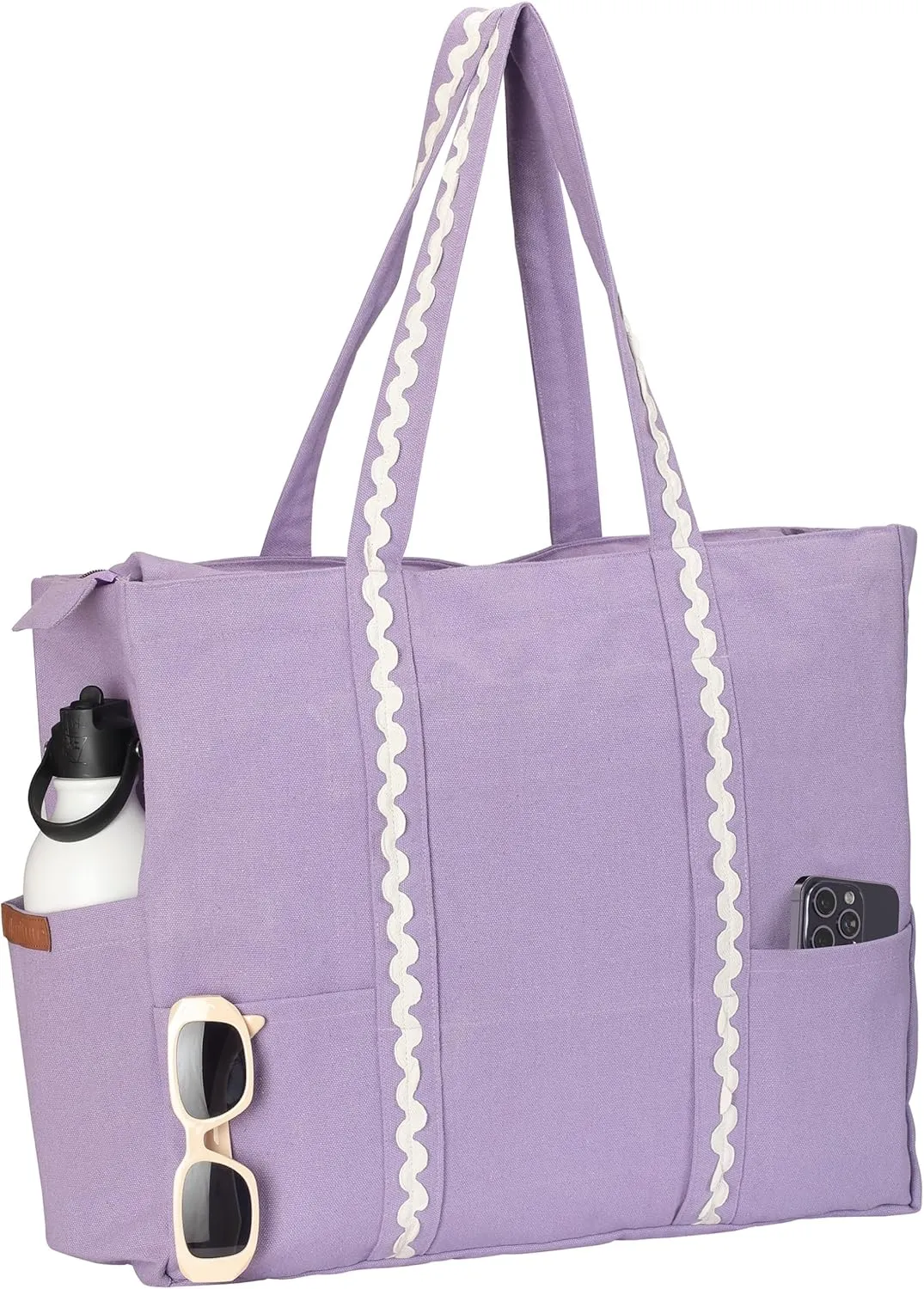 Folkulture Beach Bag | 17x14 | Waterproof, Sandproof Large Tote Bags for Women, Swimming Pool, Travel, Vacation, Beach Essentials, Accessories, Gifts | Bolsos Para Mujeres, Simple Modern Pool Bag