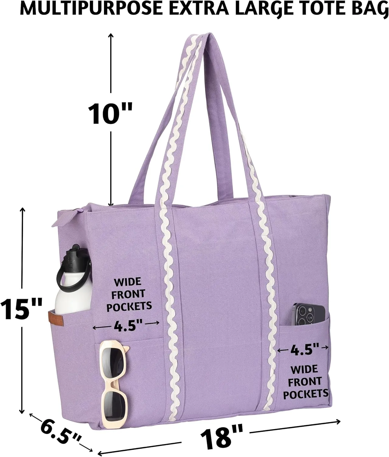 Folkulture Beach Bag | 17x14 | Waterproof, Sandproof Large Tote Bags for Women, Swimming Pool, Travel, Vacation, Beach Essentials, Accessories, Gifts | Bolsos Para Mujeres, Simple Modern Pool Bag