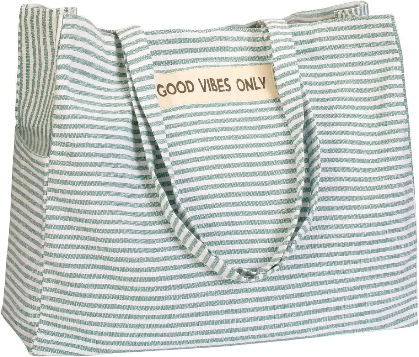 Folkulture Beach Bag for Women | 17 x 14 Inch - 100% Cotton Beach Tote Bag with Zipper Pocket Inside, Large Woven Pool Bag