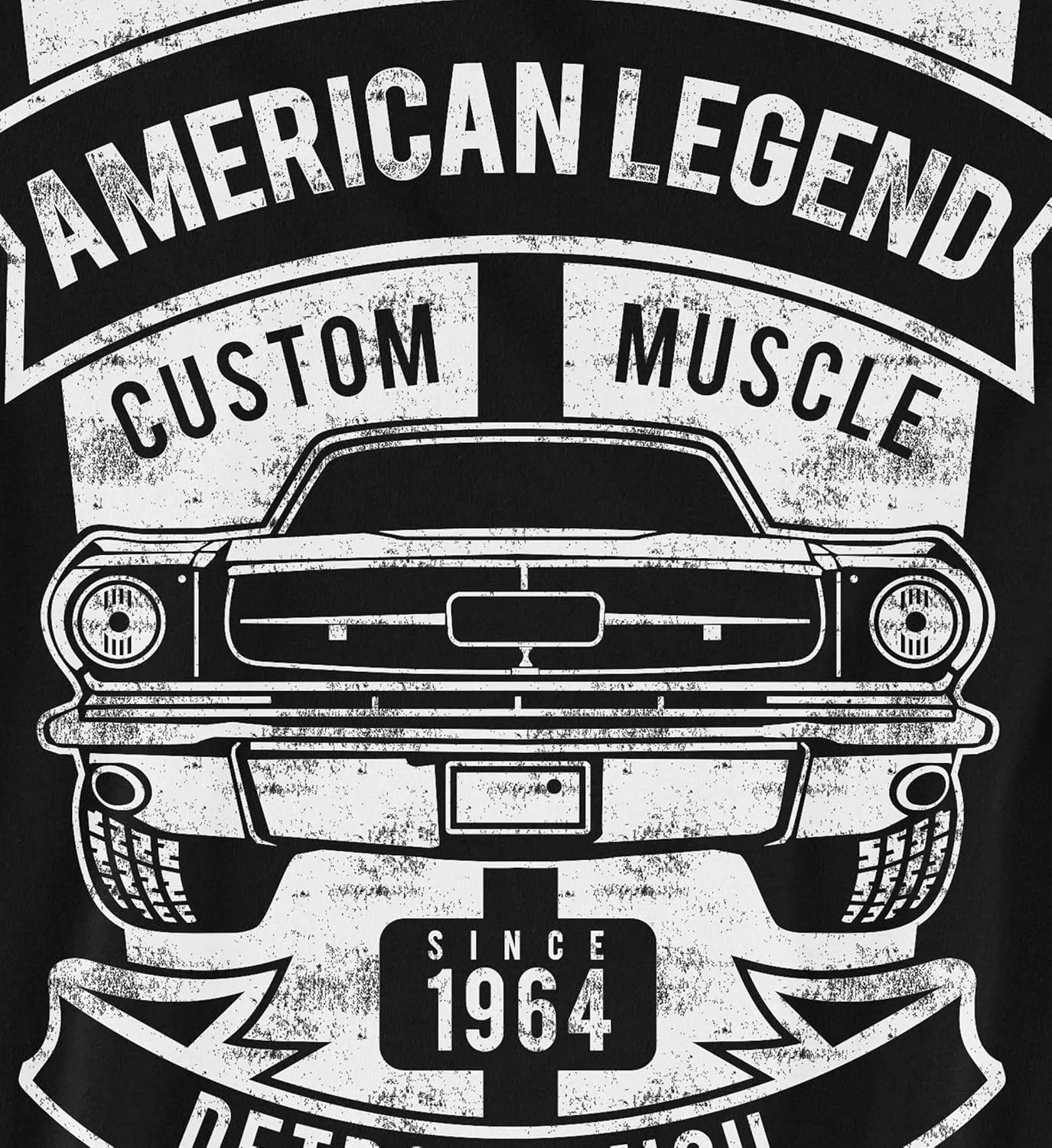 Ford Mustang T-Shirt by Detroit Rebels - Mens Vintage Classic car Tshirt Black Shirt