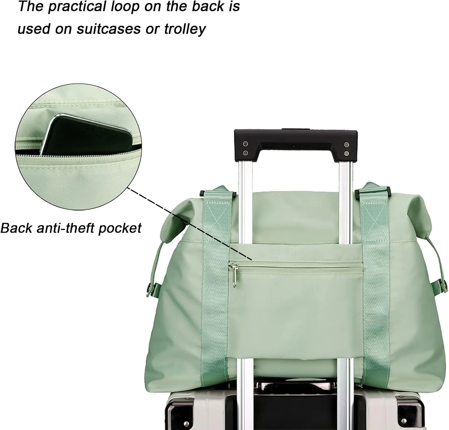 forestfish Duffle Tote Bag Weekender Bags for Women Travel with Trolley Sleeve