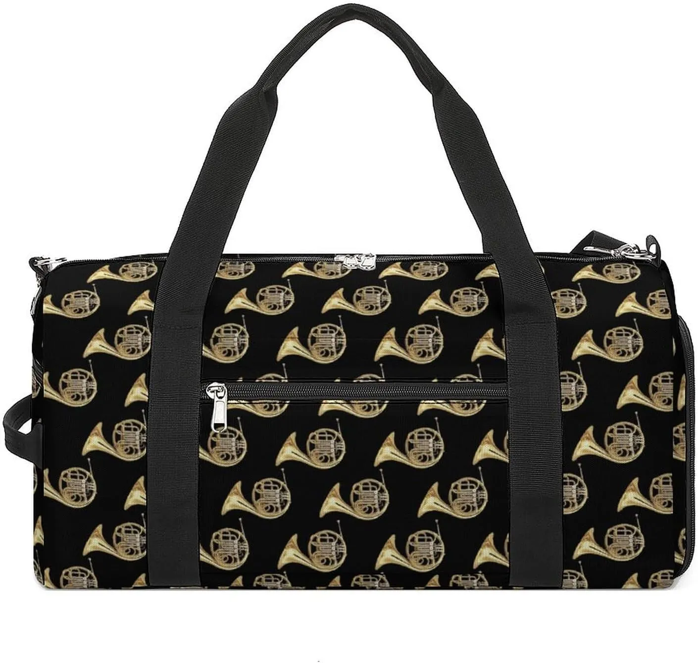 French Horns Golden Musical Instrument Black A Fitness Bag with Large Storage Space Is Suitable for Portable Outdoor Use