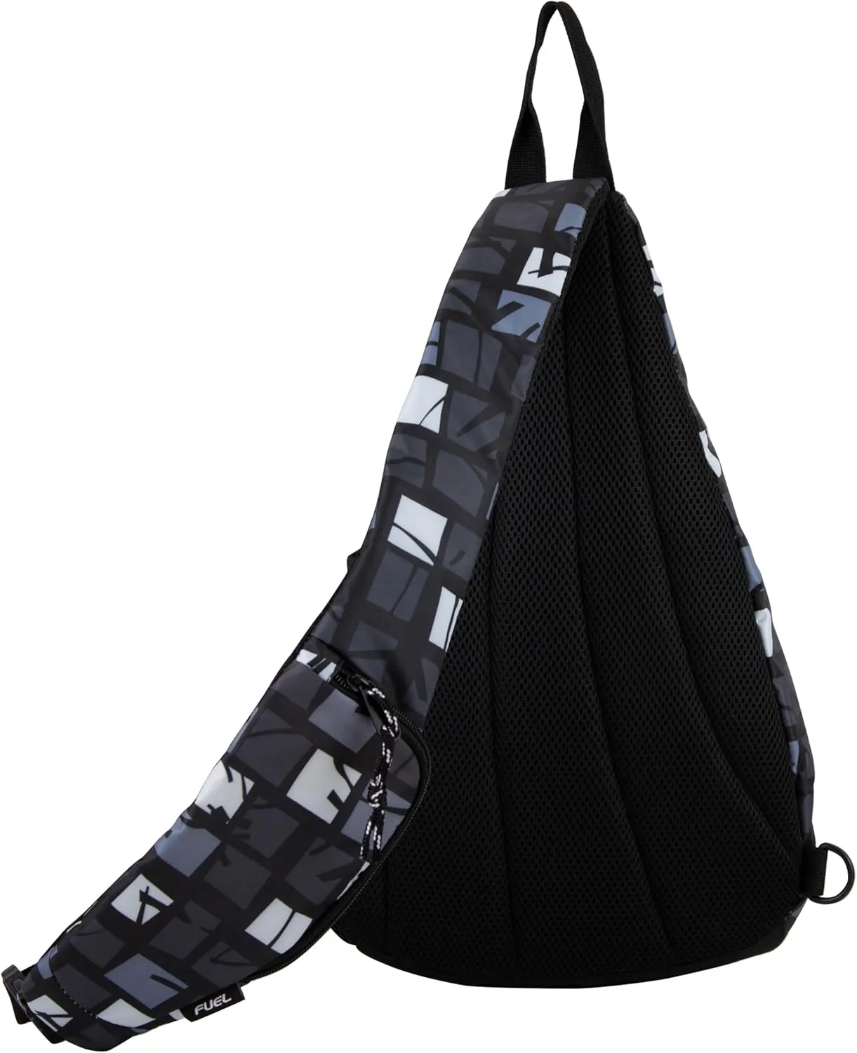FUEL Sling Bag Hiking Travel Backpack Crossbody Chest Daypack for Men and Women Large Riptide Lightweight Warped Blocks