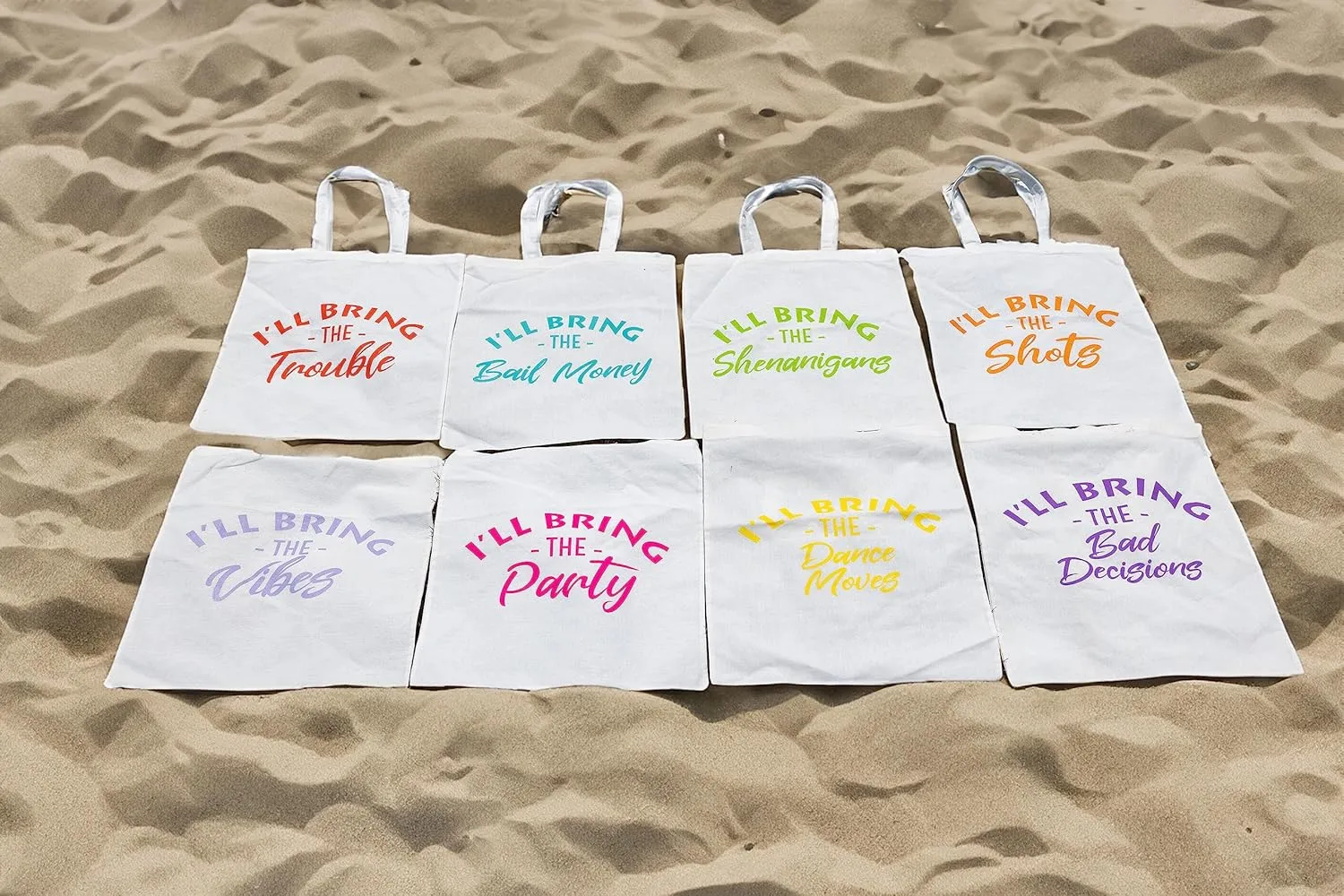 Funky Junque Tote Bag for Women Canvas Beach Bag Bachelorette Bridal Party Gifts Cute Reusable Shopping Grocery Bags
