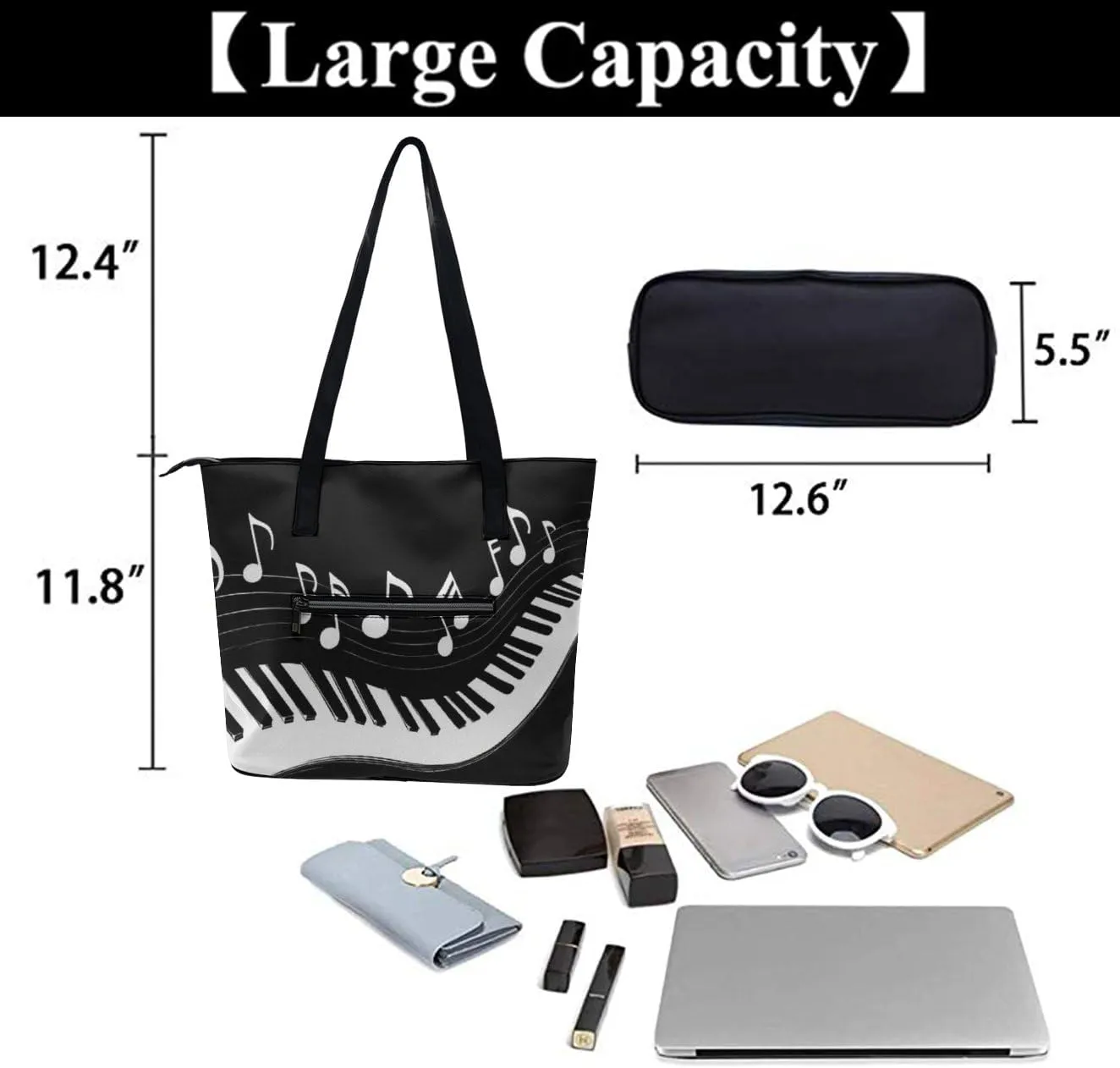 Funny Lightweight Tote Bag, Women's Large Capacity Handbag with Long Handle for Travel, Work, Shopping