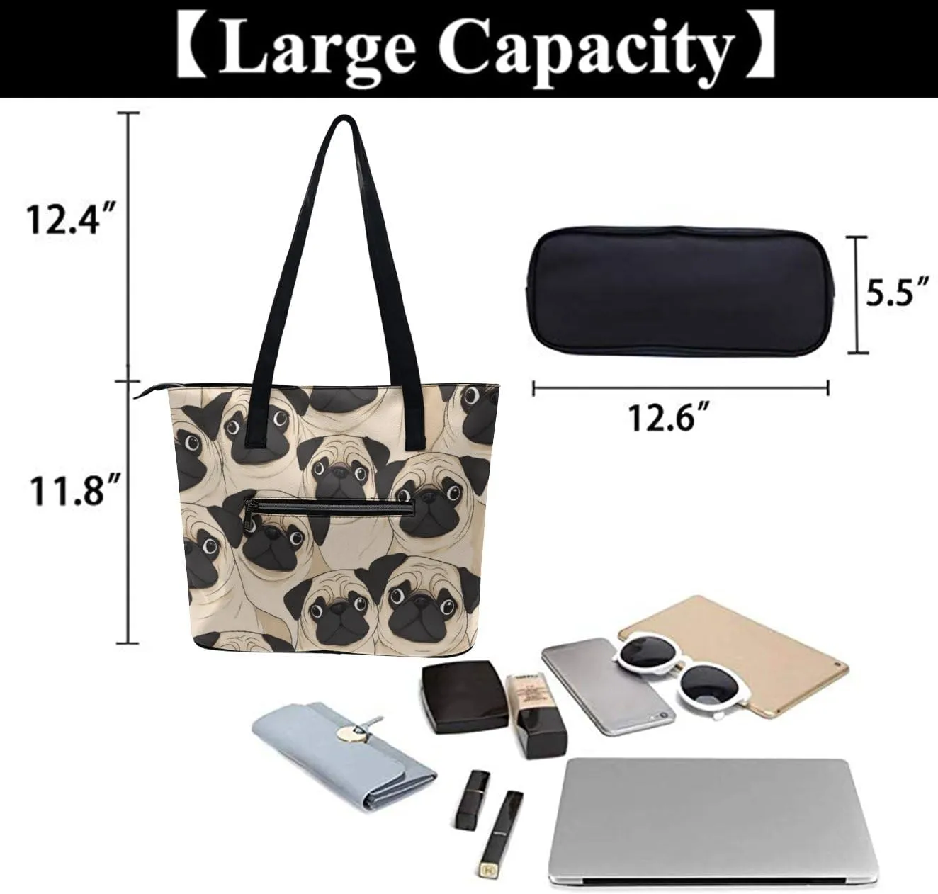 Funny Lightweight Tote Bag, Women's Large Capacity Handbag with Long Handle for Travel, Work, Shopping