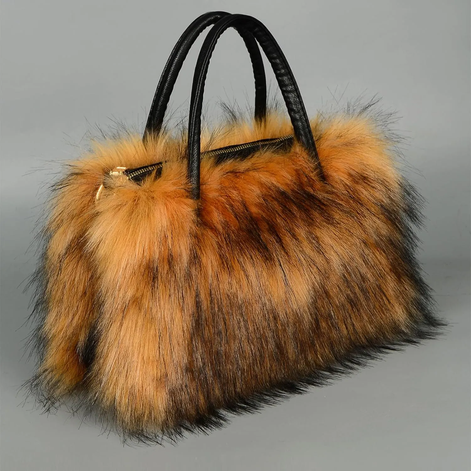 Furry Tote Bag Soft Faux Fur Bags Lightweight Travel Bags Cute Madam Plush Purses