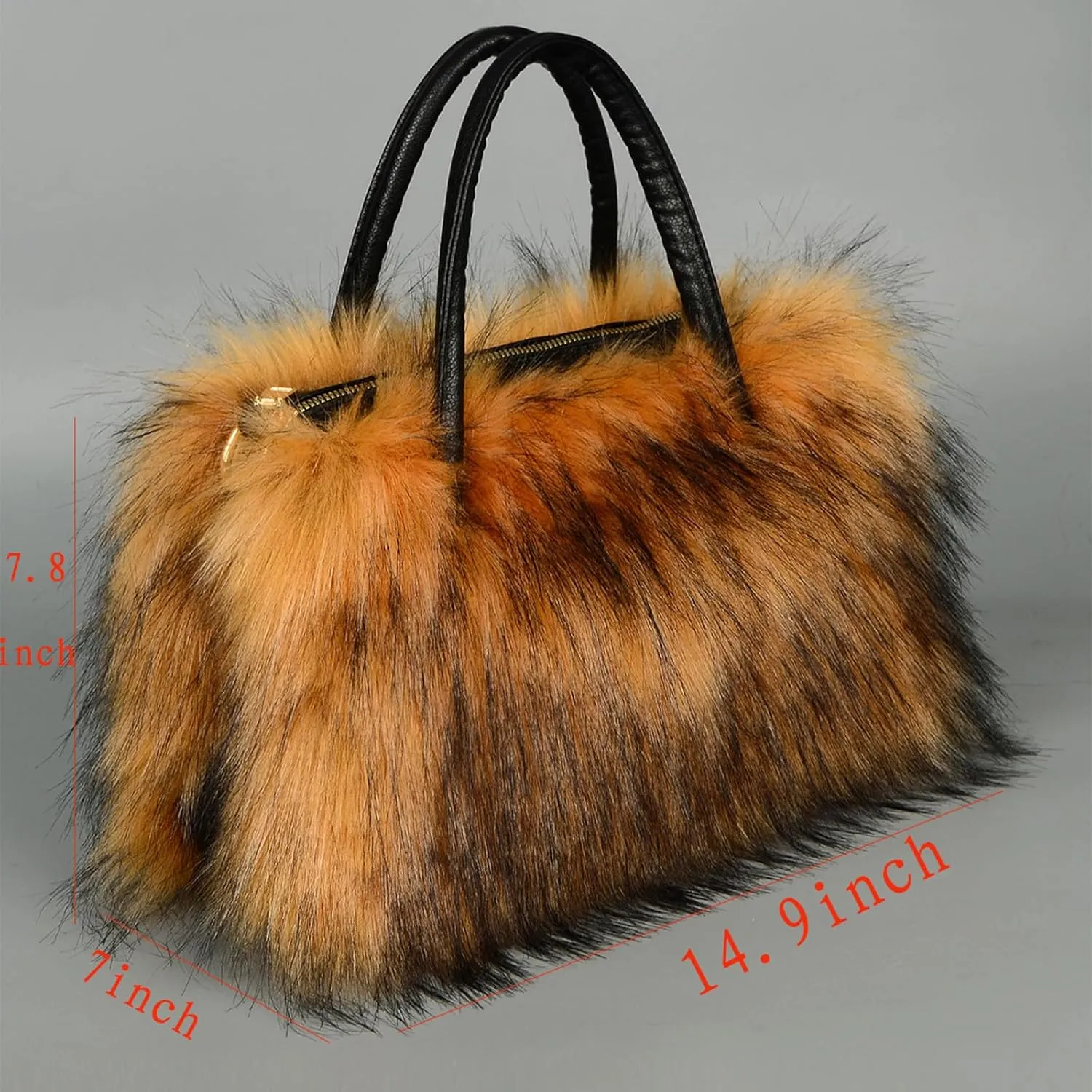 Furry Tote Bag Soft Faux Fur Bags Lightweight Travel Bags Cute Madam Plush Purses