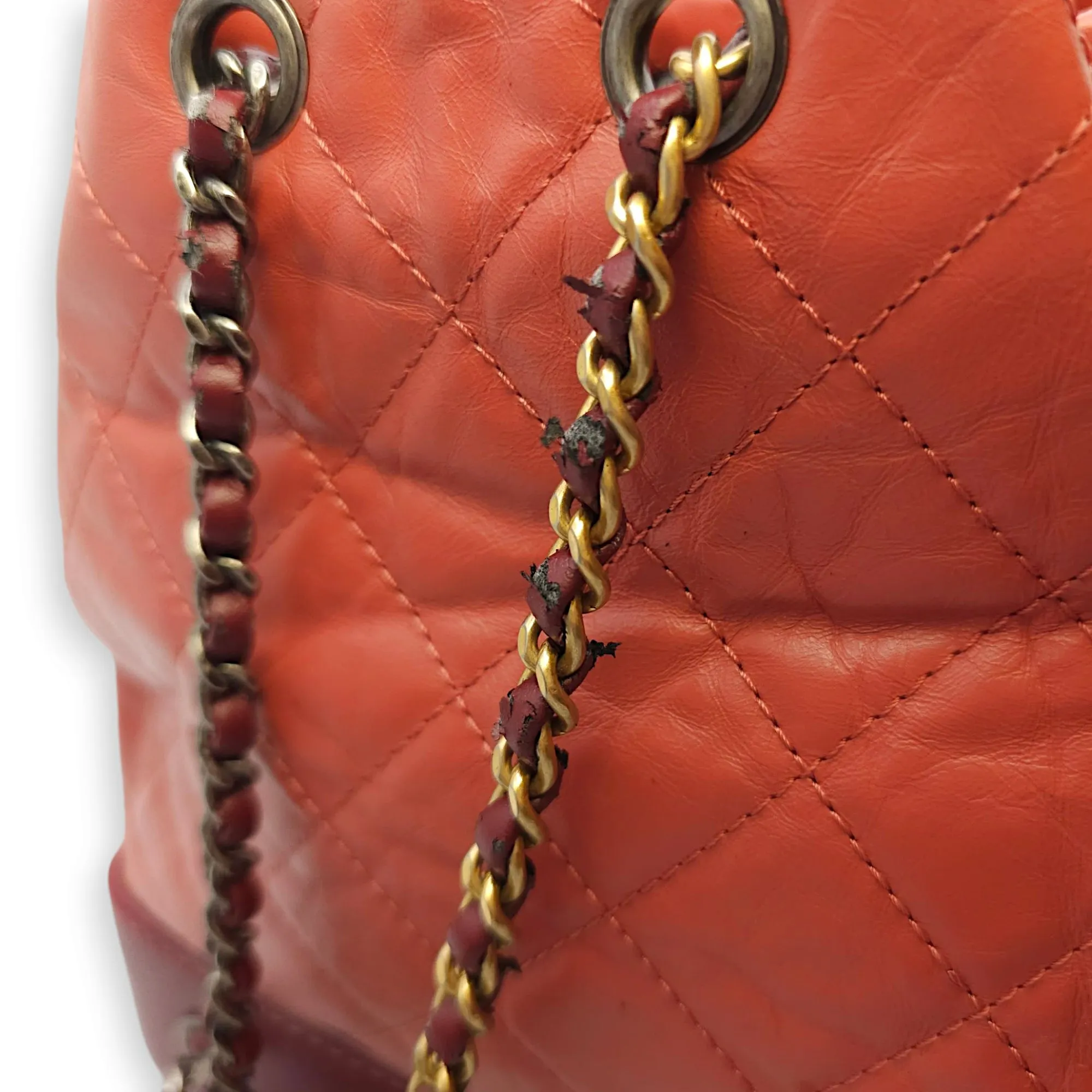 Gabrielle Raspberry Backpack in Calfskin, Gold/Ruthenium/Silver hardware