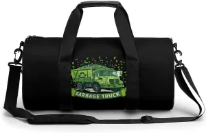 Garbage Truck Lightweight Gym Bag for Men Women Travel Duffel Bag Sports Workout Bag with Adjustable Strap