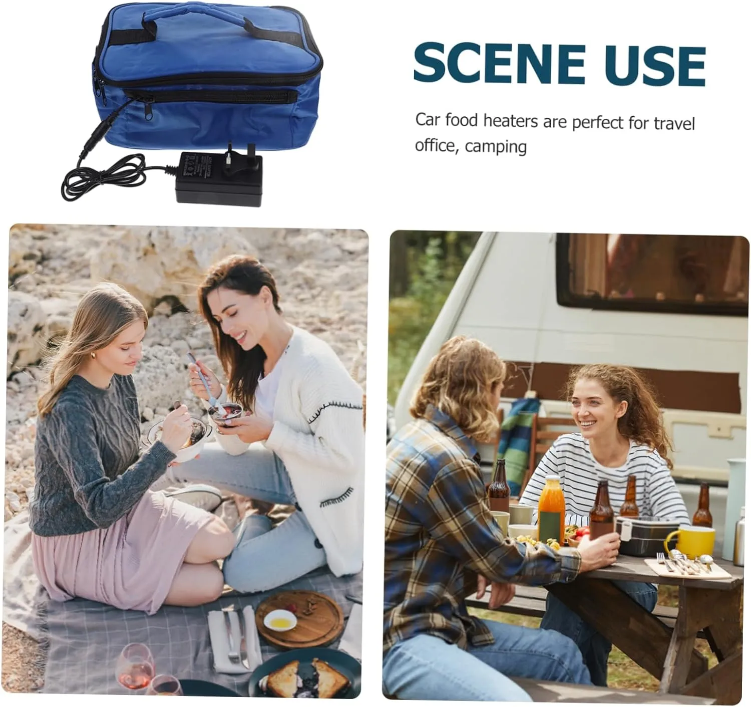 Garneck Insulation Lunch Bag Heated Lunch Box Package for Car Insulated Food Bag Heating for Travel Office Camping