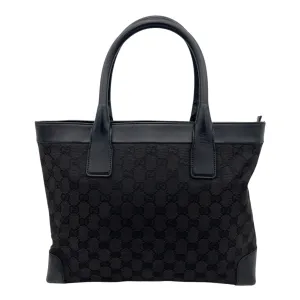 GG Black Tote Bag in Canvas, Mixed hardware