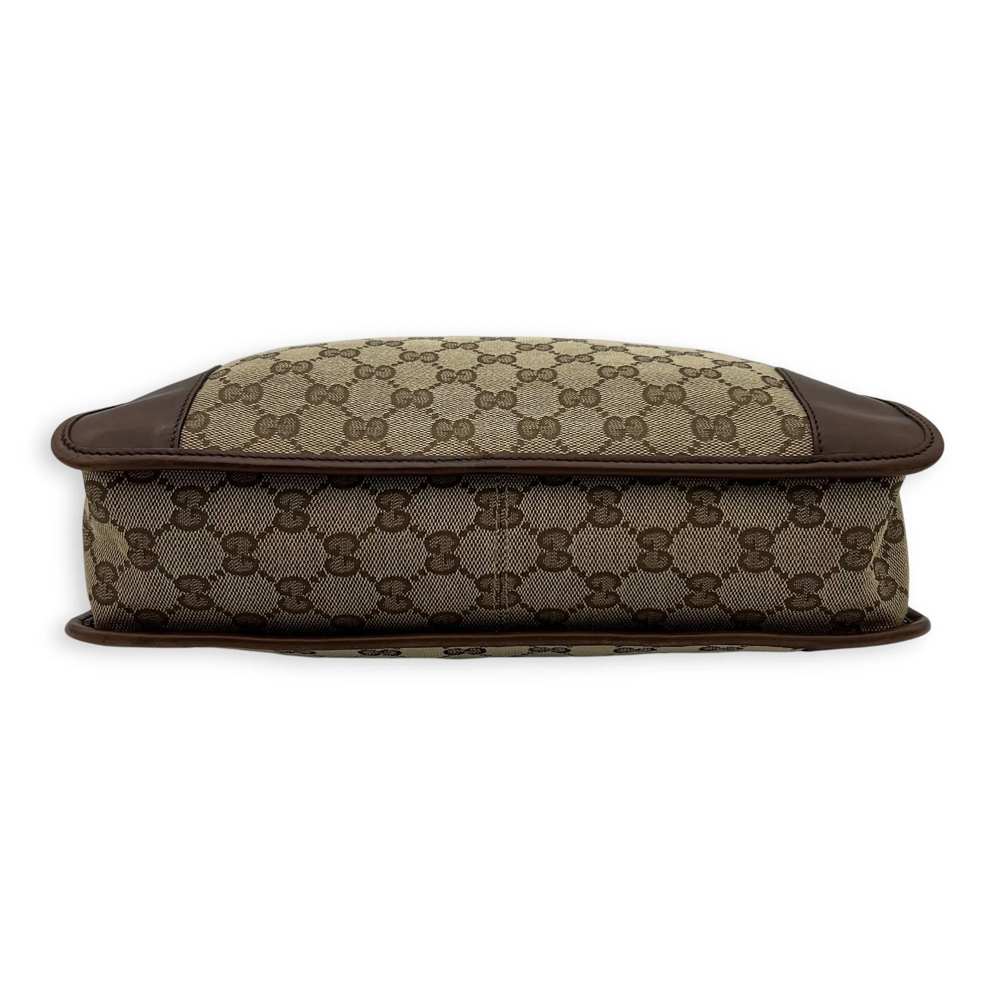 GG Shoulder Bag Brown in Canvas, Silver hardware