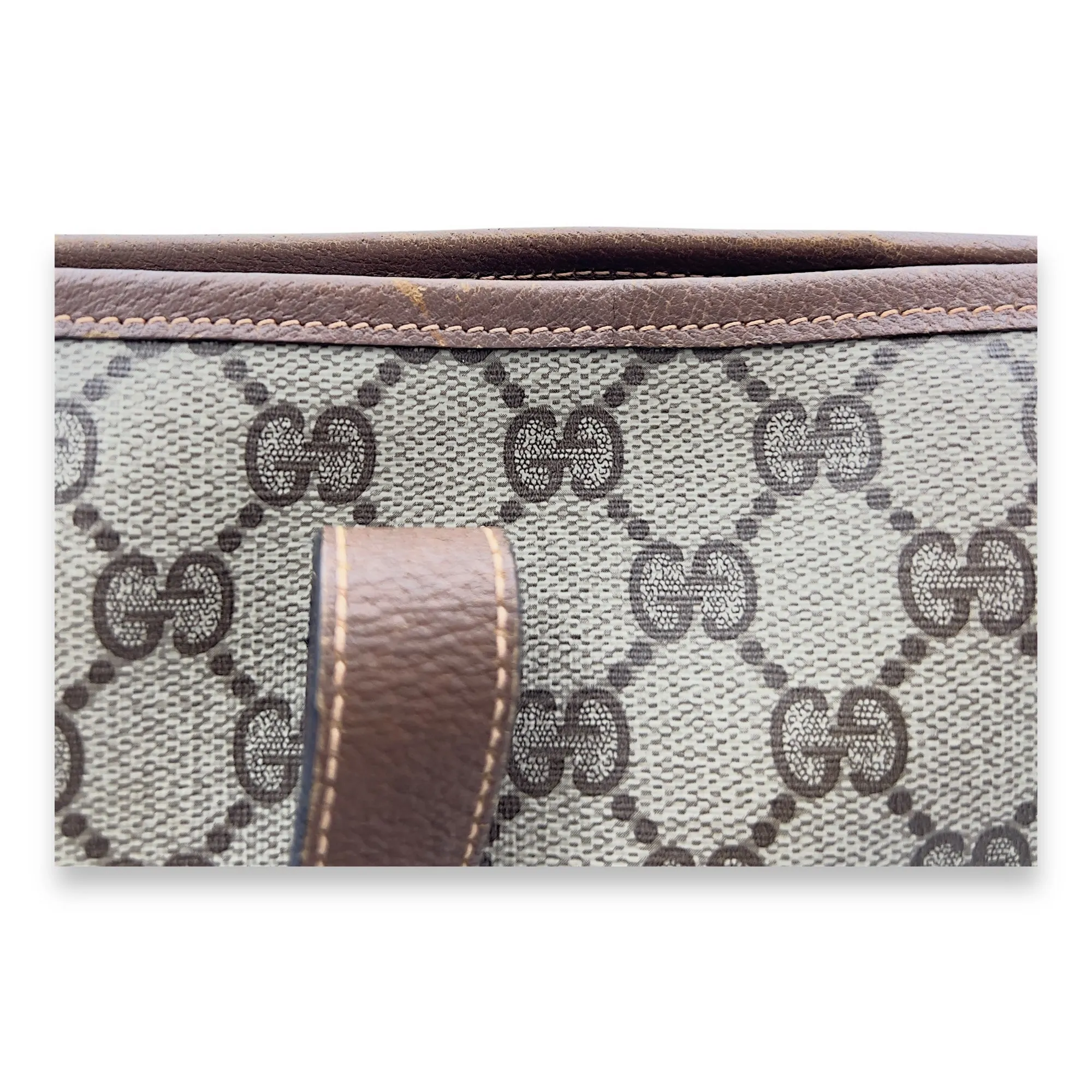 GG Tote Bag Grey in Coated Canvas, Silver hardware