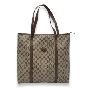 GG Tote Bag Grey in Coated Canvas, Silver hardware