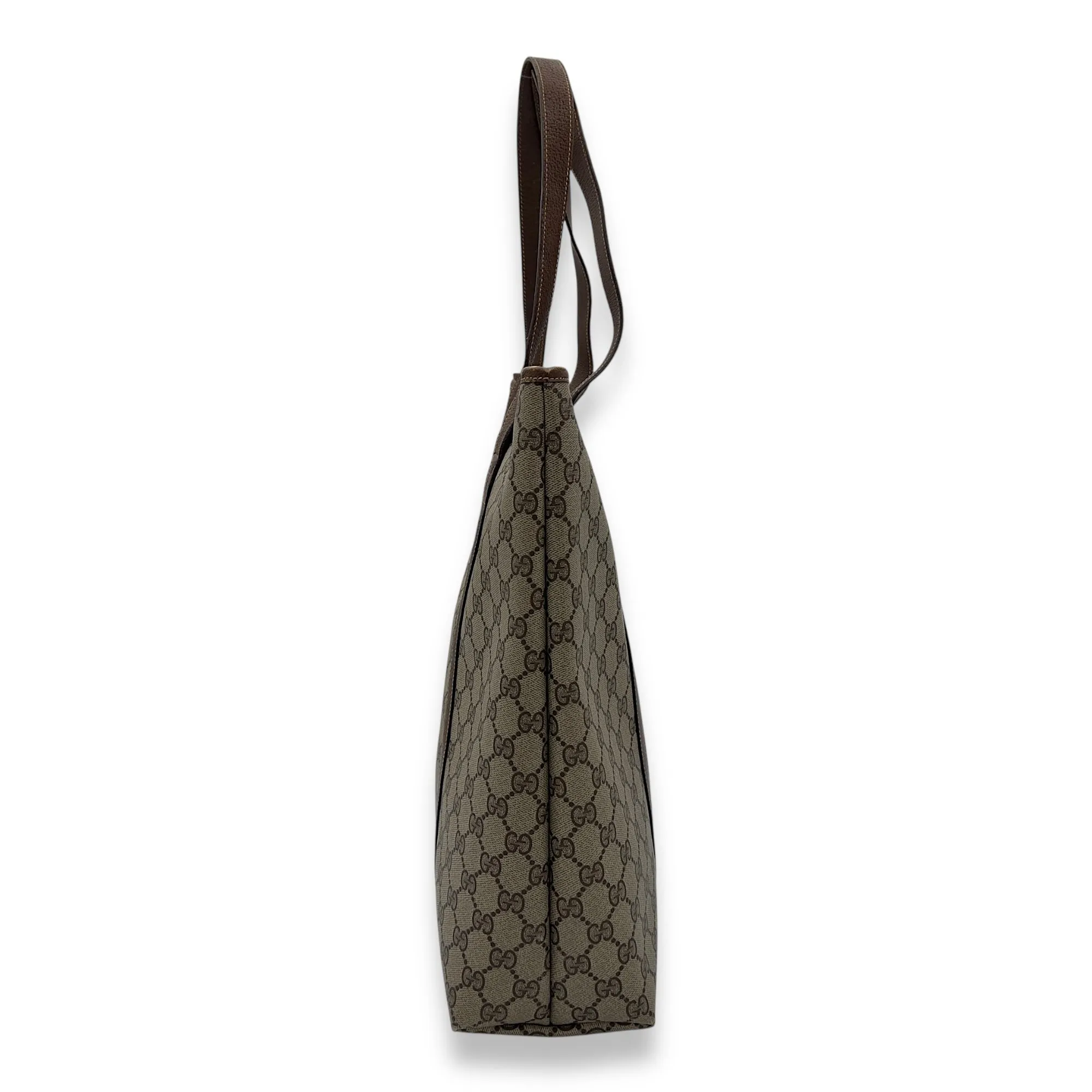 GG Tote Bag Grey in Coated Canvas, Silver hardware