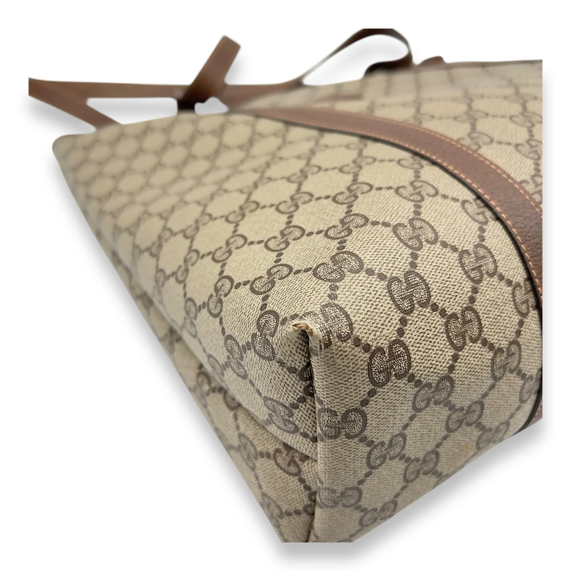 GG Tote Bag Grey in Coated Canvas, Silver hardware