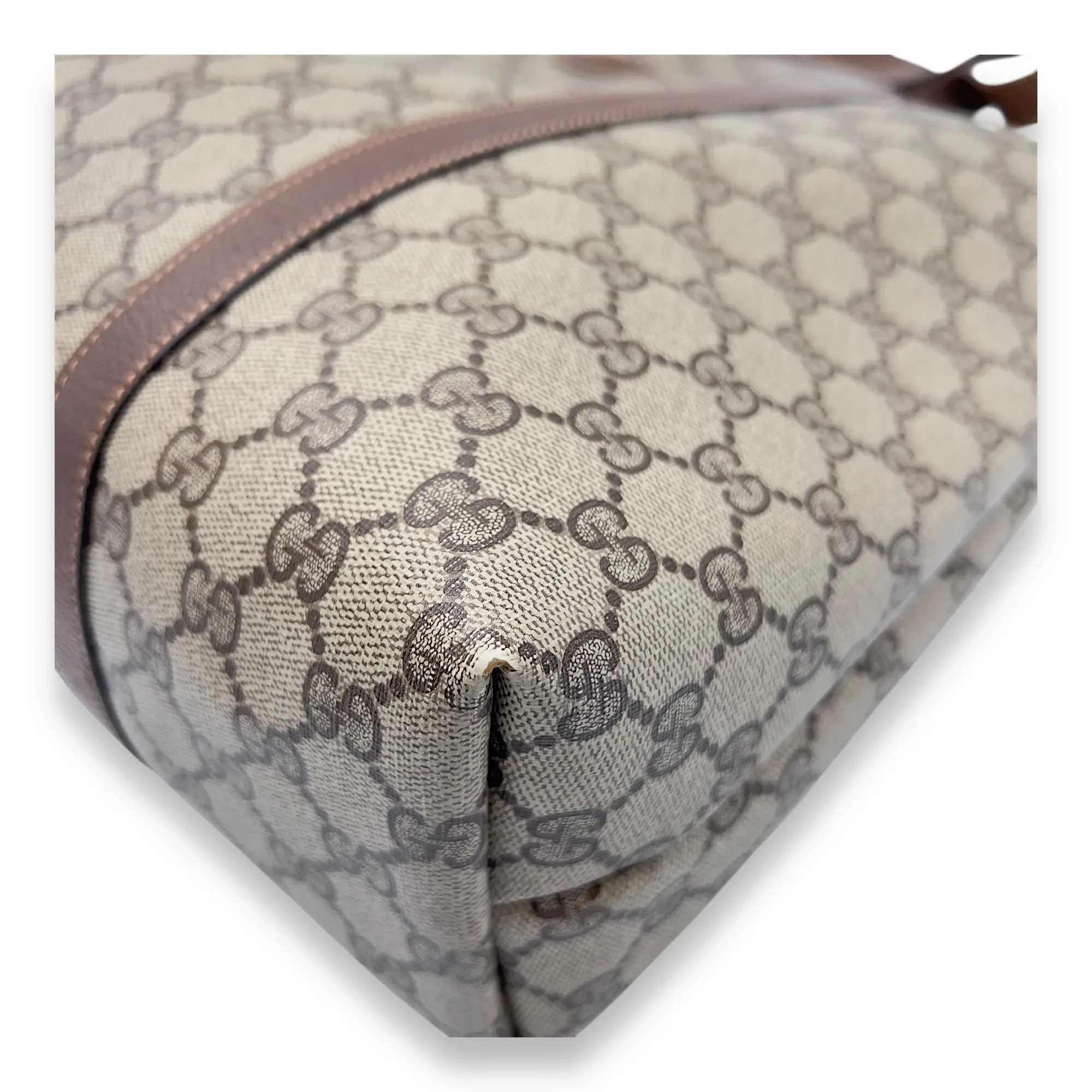 GG Tote Bag Grey in Coated Canvas, Silver hardware